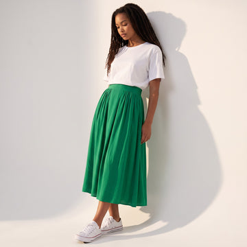 Truworths Green Chiffon Midi Skirt | Sizes 28–40 | Brand New