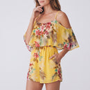 Forever New Yellow Tropical Playsuit | Size 10 | Pre-Loved-1