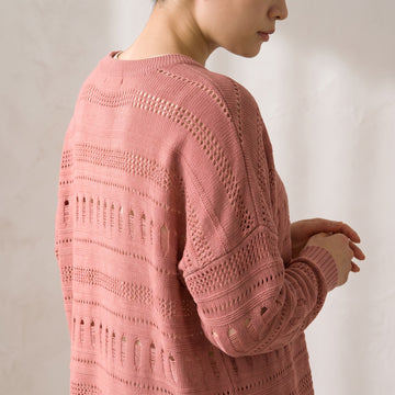 Pink Open-Knit Jersey | Size M | Pre-Loved - 0