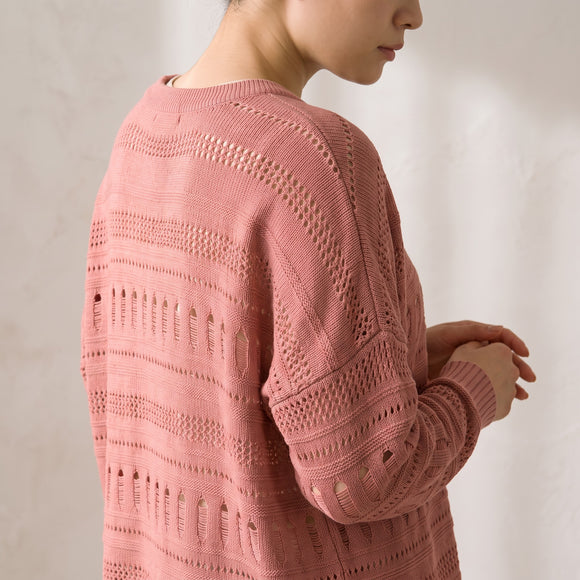 Pink Open-Knit Jersey | Size M | Pre-Loved