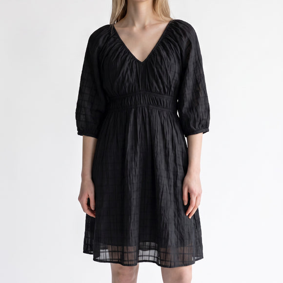Cotton On Black Crepe V-Neck Dress | Size XS | Pre-Loved