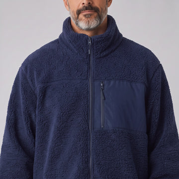 Navy Sherpa Teddy Jacket | Size XXL | Pre-Loved