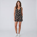 Real Woman Black Floral Playsuit | Size S | Pre-Loved-1