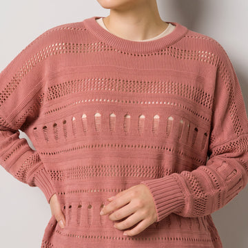 Pink Open-Knit Jersey | Size M | Pre-Loved