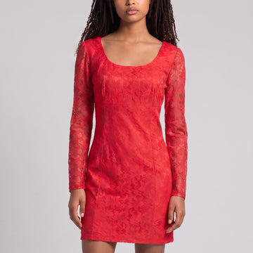 Red Lace Cocktail Dress | Size S | Pre-Loved