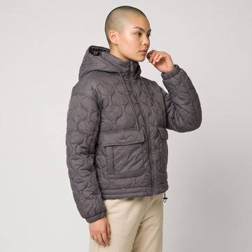 Truworths Grey Quilted Cropped Jacket with Removable Hood | Sizes 36–40 | Brand New - 0