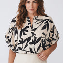 White & Black Monochrome Print Crop Top | Sizes S–L | Brand New-1