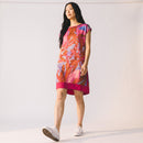 Pink Floral Satin Dress | Size 34 | Pre-Loved-2