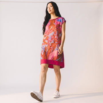 Pink Floral Satin Dress | Size 34 | Pre-Loved - 0