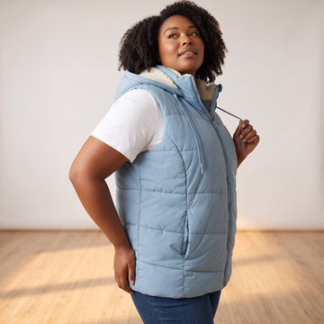 Real Basics Baby Blue Puffer Gilet | Size 3XL | Brand New - 0