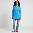 Blue 100% Linen Long-Sleeve Blouse | Sizes M–XXL | Brand New-2