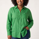 Green 100% Cotton Long-Sleeve Shirt | Sizes 30–44 | Brand New-3