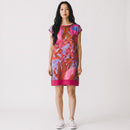 Pink Floral Satin Dress | Size 34 | Pre-Loved-1