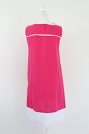 Pink and white 100% linen dress-5