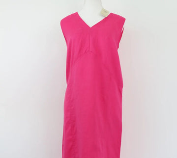 Pink 100% Linen Midi Dress | Size XS | Brand New