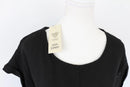 Black 100% linen dress with buttons - S-3