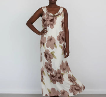 Stone Floral Strappy Maxi Dress – Size XL | Brand new