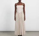 Arlow pink and green floral print A-line strap maxi dress - S-1