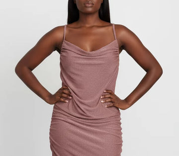 Pale Purple Ruched Midi Dress – Size XL | Brand new