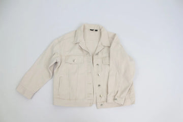 Esmara white denim jacket with engraved silver buttons - L
