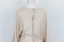 Indiska stone-coloured top with frilly sleeves and drawstring - XL-2