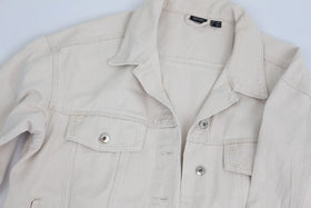 Esmara white denim jacket with engraved silver buttons - L - 0