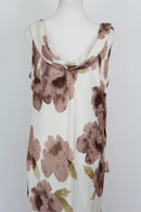 Arlow stone-coloured strap maxi dress with brown floral pattern - XL-4