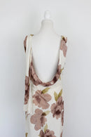 Arlow stone-coloured strap maxi dress with brown floral pattern - XL-6