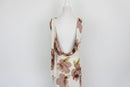 Arlow stone-coloured strap maxi dress with brown floral pattern - XL-7