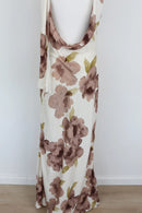 Arlow stone-coloured strap maxi dress with brown floral pattern - XL-8