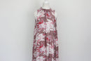 Purple sleeveless halterneck maxi dress with pink floral print - S-1
