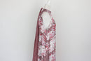 Purple sleeveless halterneck maxi dress with pink floral print - S-4