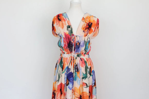 Arlow multicoloured floral print A-line maxi dress