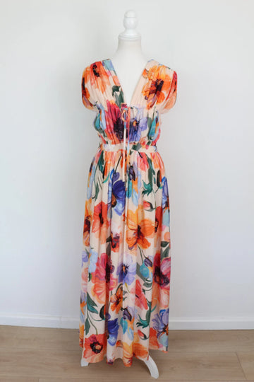 Multicolour Floral Print A-Line Maxi Dress | Brand new - 0