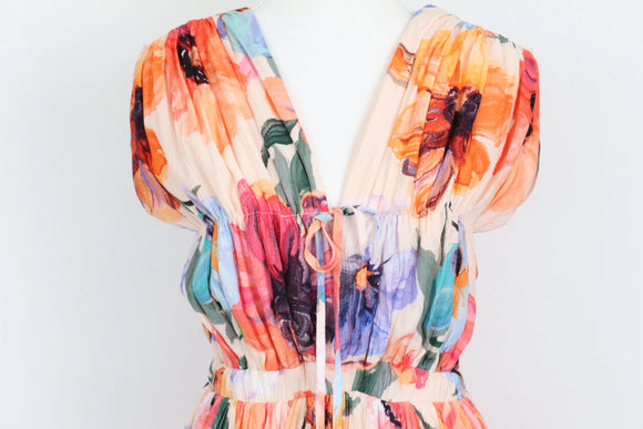 Arlow multicoloured floral print A-line maxi dress
