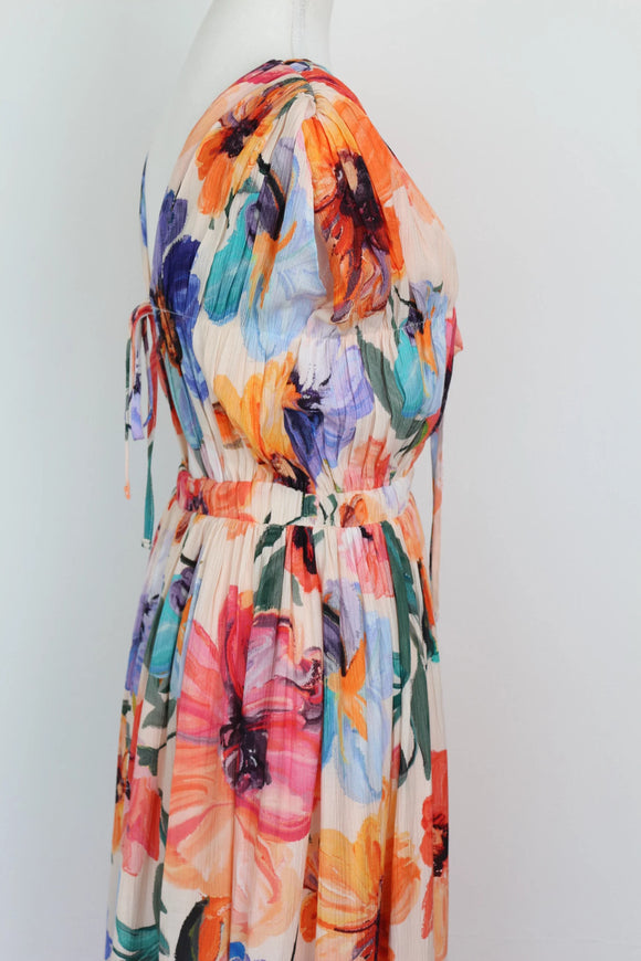 Arlow multicoloured floral print A-line maxi dress
