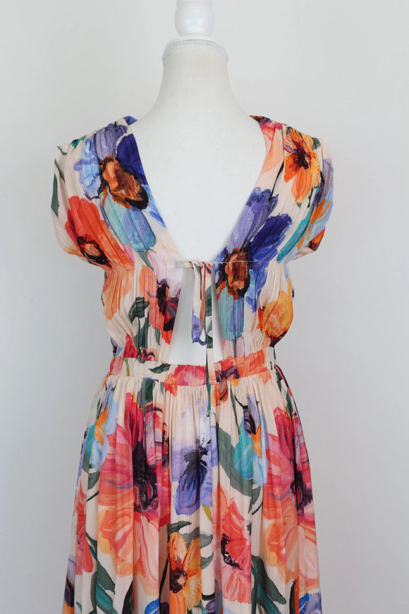 Arlow multicoloured floral print A-line maxi dress