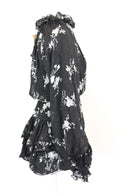 Paramount black embroided mini dress with floral print - S-5
