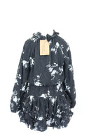 Paramount black embroided mini dress with floral print - S-6