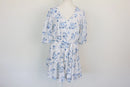 Paramount white and blue linen-style floral dress - S-1