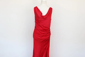 Red Strappy Dress with Side Slit – Size M | Thrift Finds