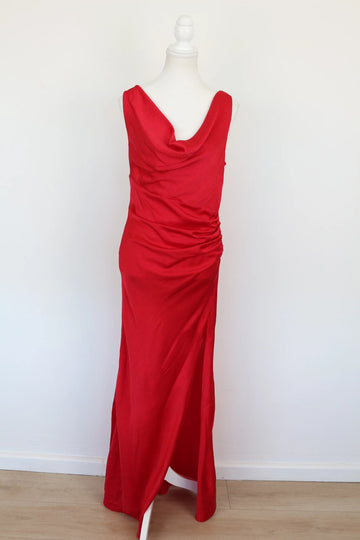 Red Strappy Dress with Side Slit – Size M | Thrift Finds - 0