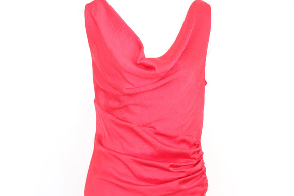 Red strap dress with slit - M