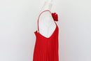 Red strap pleated halterneck maxi dress - XL-4
