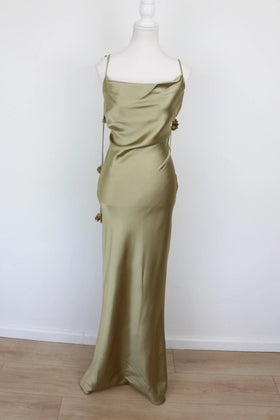 Arlow pale green strap slip-style maxi dress - M - 0