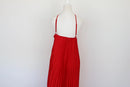 Red strap pleated halterneck maxi dress - XL-5