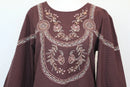 Paramount brown long-sleeved embroided shirt - S-2