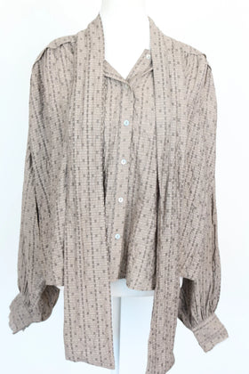 Paramount grey/stone textured long-sleeved shirt - XL - 0