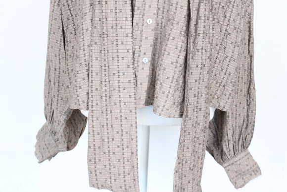 Paramount grey/stone textured long-sleeved shirt - XL