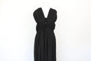 Arlow black sleeveless A-line maxi dress with cinched waist-1